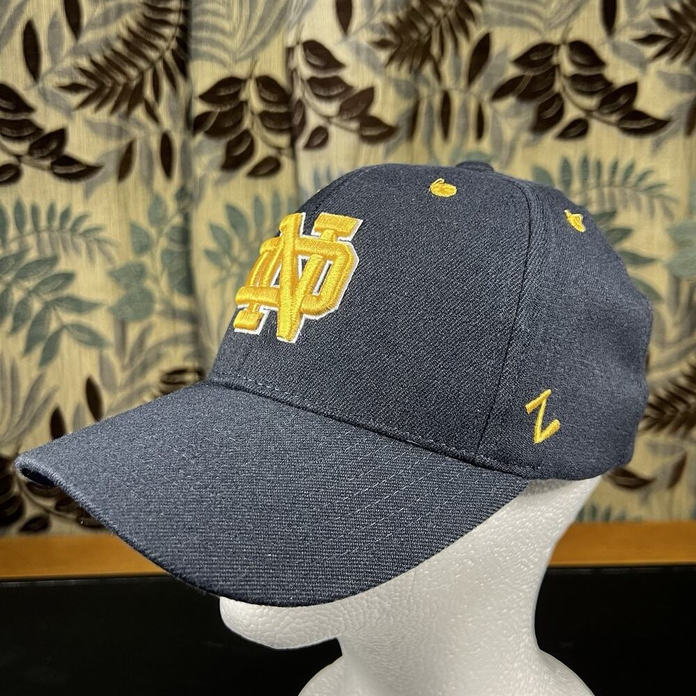 Notre Dame Fighting Irish Embroidered Logo Zephyr Hat Cap Navy Size Small